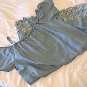 Chambray/ eyelet dress